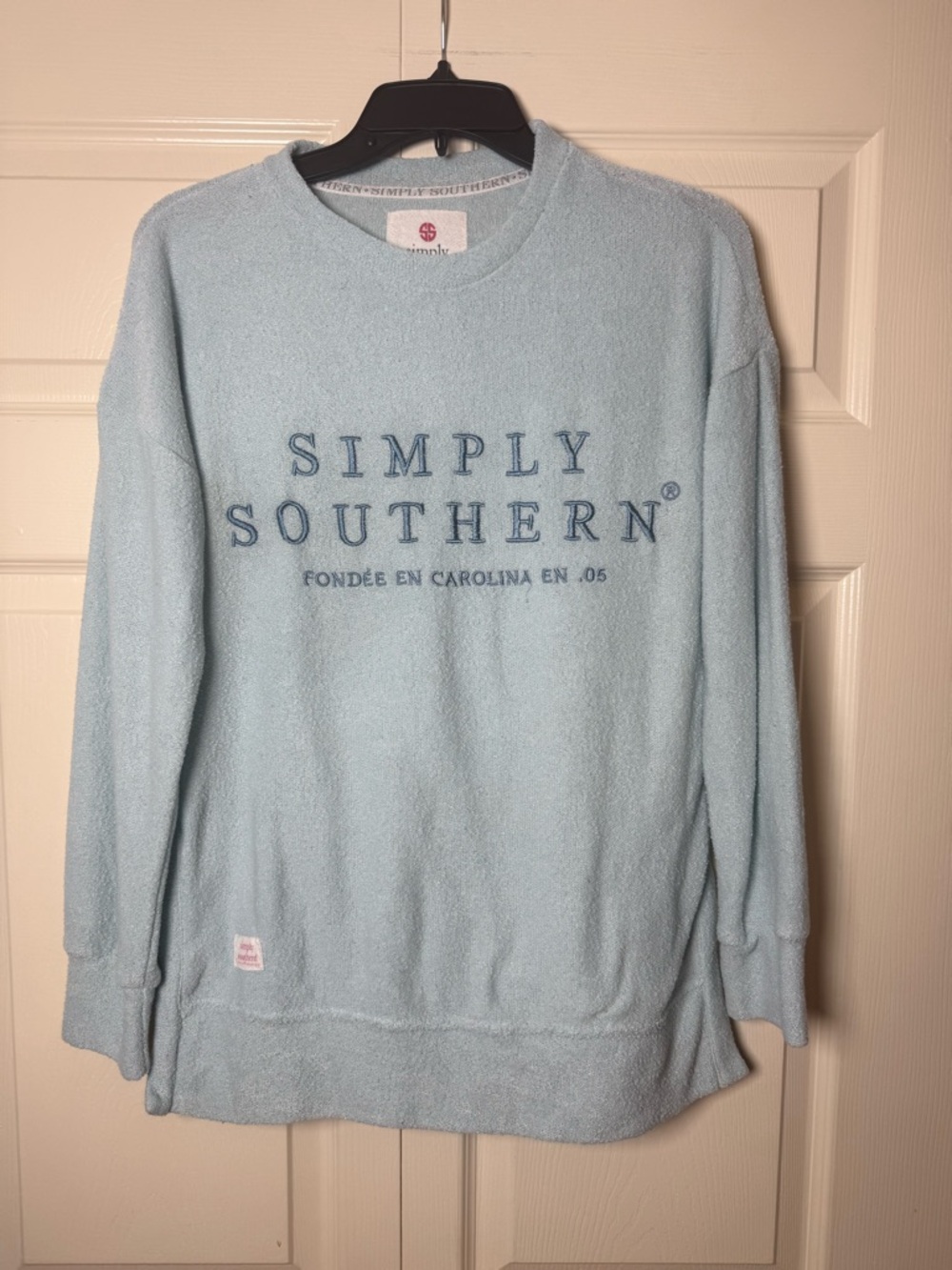Simply‎ Southern Blue Terry Crew Sweatshirt Pullover
